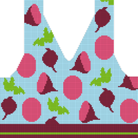 Copy of Copy of PRINT "Beet It" Vest: size F- front panel with duplicate stitch ONLY FINAL